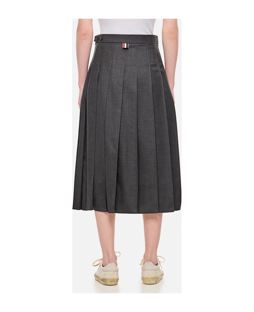 Thom Browne grey wool kilt skirt, size3