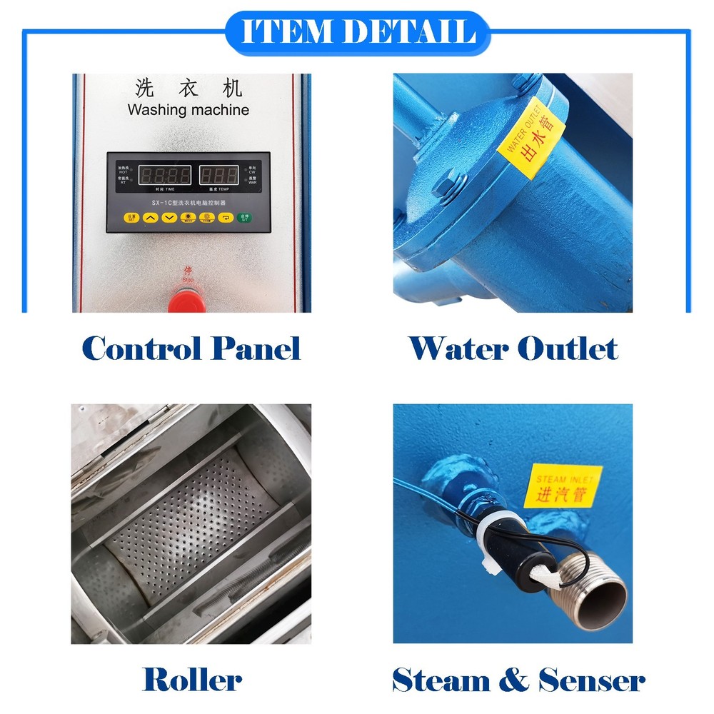 220V 33LBS Industrial Washing Machine Fully Automatic Laundry Washing Machine