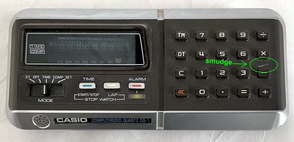 Working! 1976 CASIO CQ-1 Calculator Computerized Quartz Clock Stop Watch