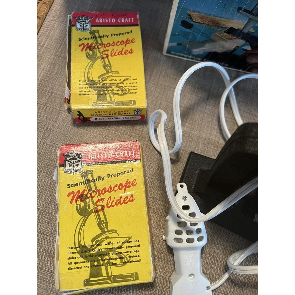 Vintage 70's Gabriel Microcraft Microscope Set 75x Includes Slides