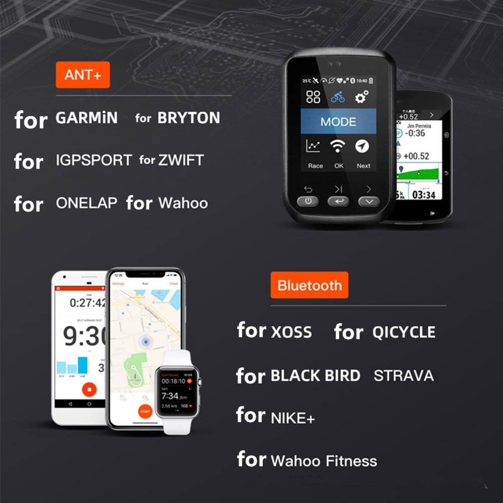 ANT+Bluetooth Bike computer Cadence And Speed Wireless Dual Module Sensor A