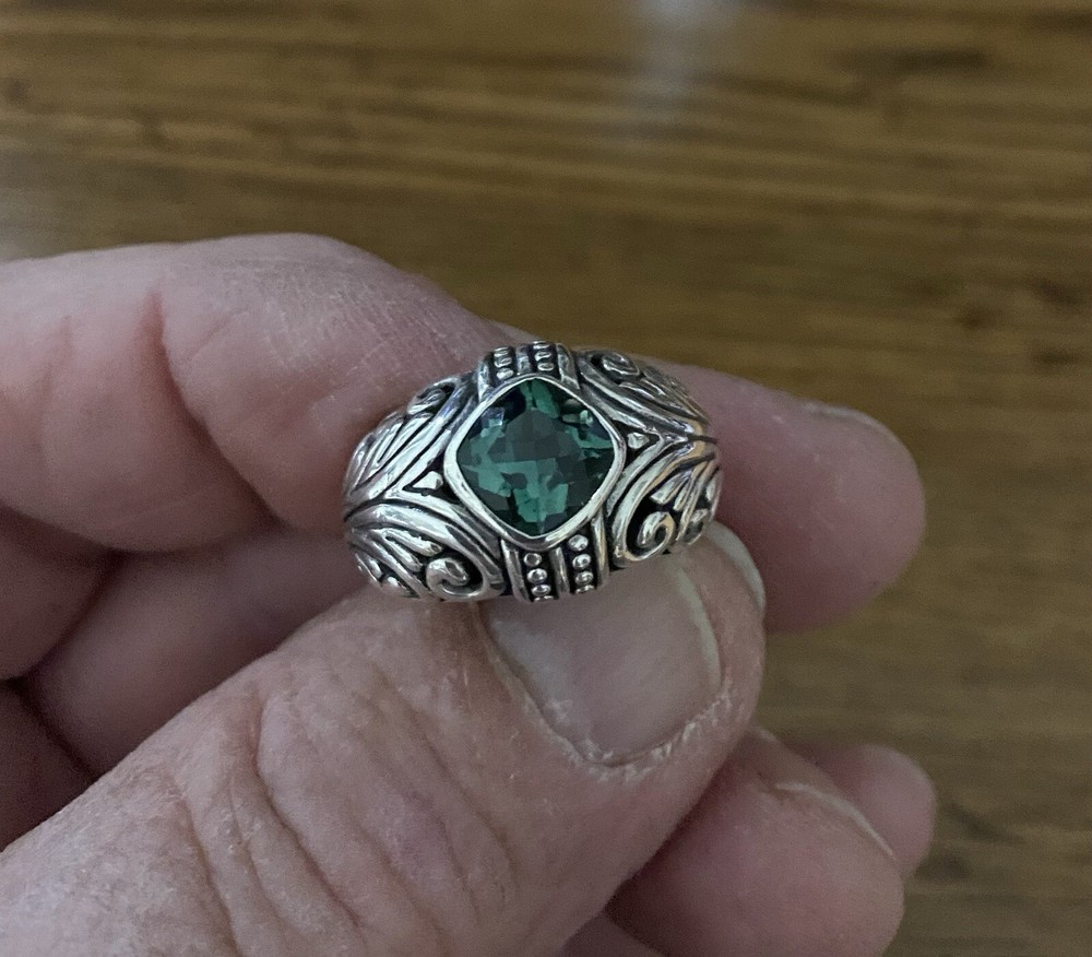 Green Quartz Ring Sterling