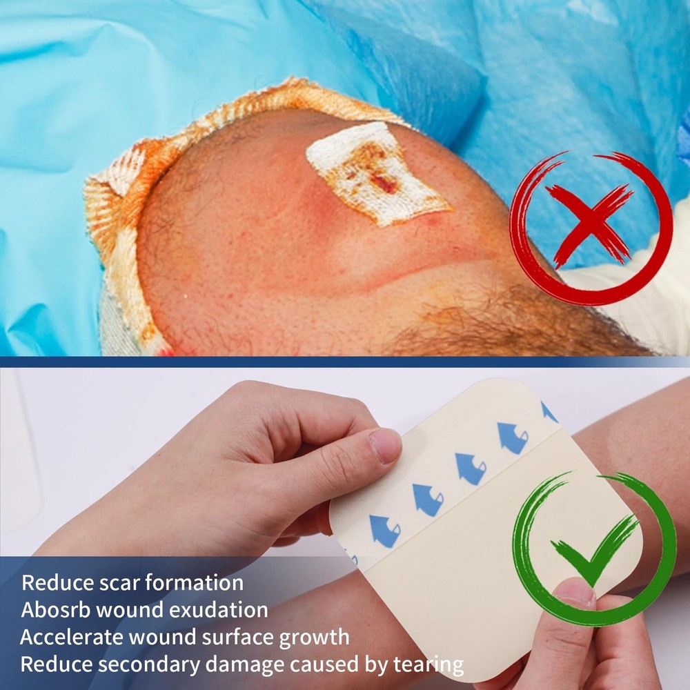 2" x 2"-20 Pack Extra Thin Hydrocolloid Dressing for Light Exudate, Hydrocoll...