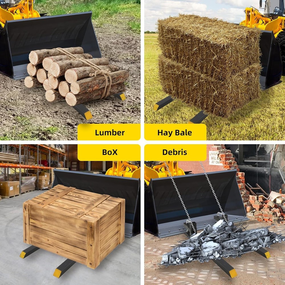 2500 Pound Pallet Fork Attachment Suitable for Tractor Buckets Skid Steer Loader
