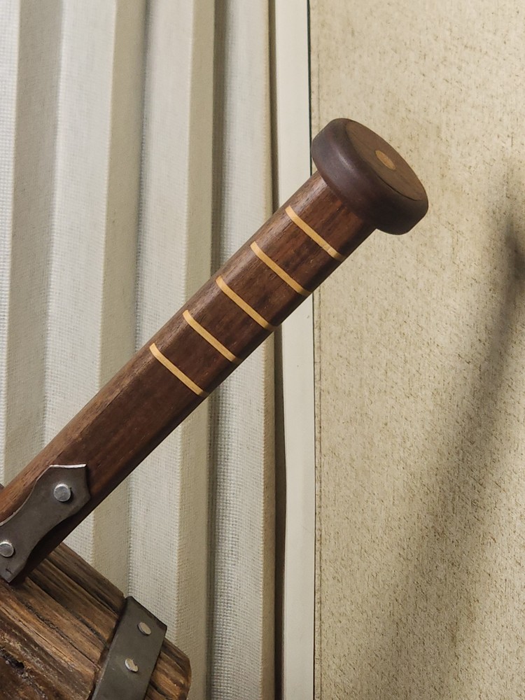 Thor's Hammer, Medieval Viking Solid Oak Head Walnut Handle With Display Stand