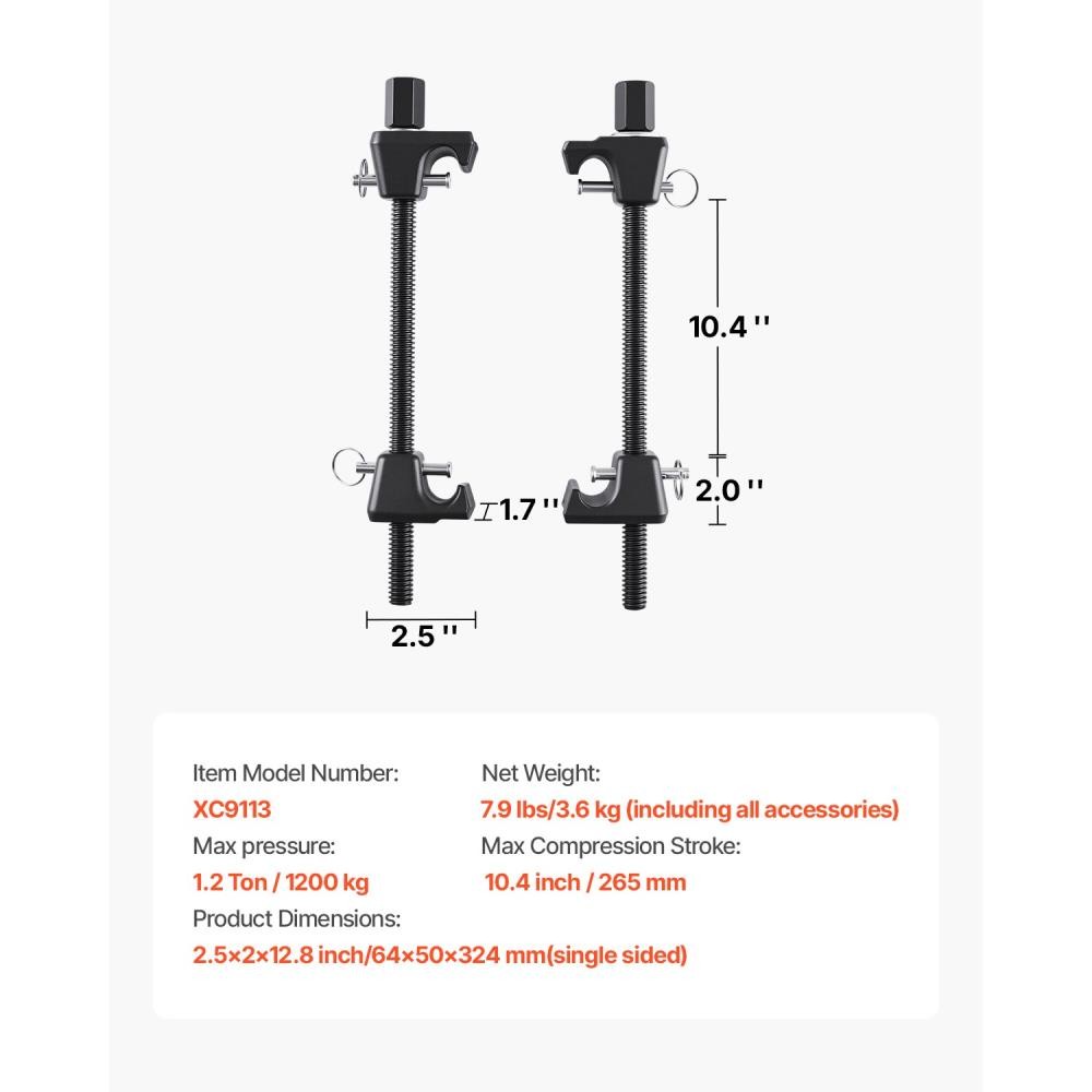 MacPherson Strut Spring Compressor Tool with 4 Security Pins for Car Suspension
