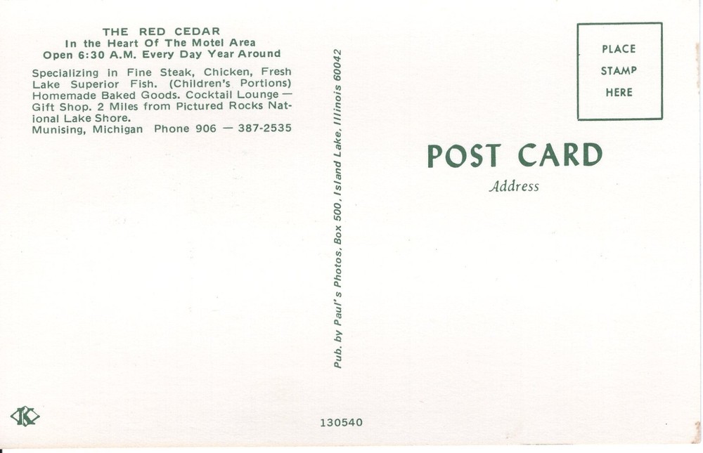 THE RED CEDAR, MUNISING, MI - PC1368