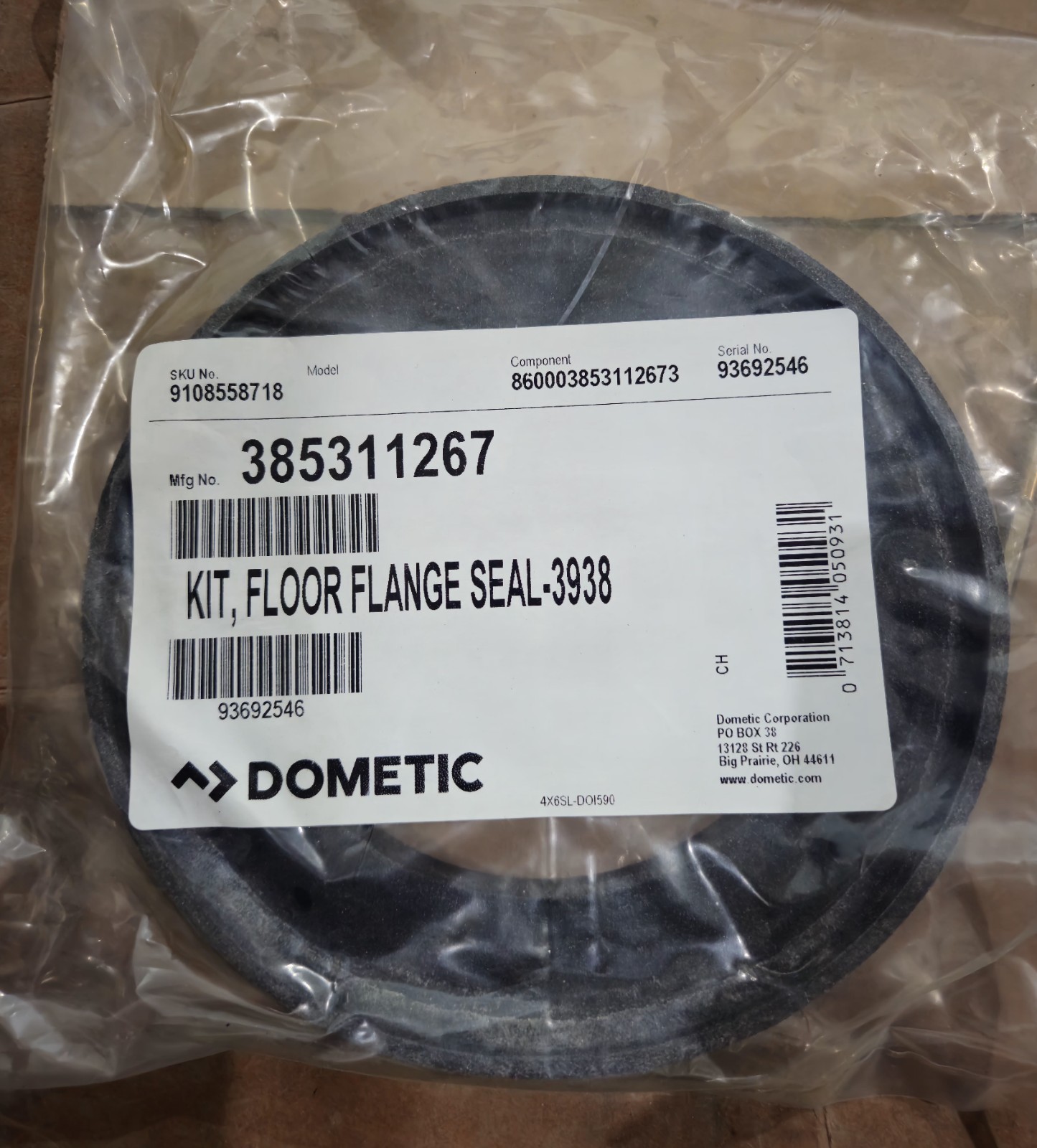 DOMETIC 385311267 Floor Flange Seal Kit