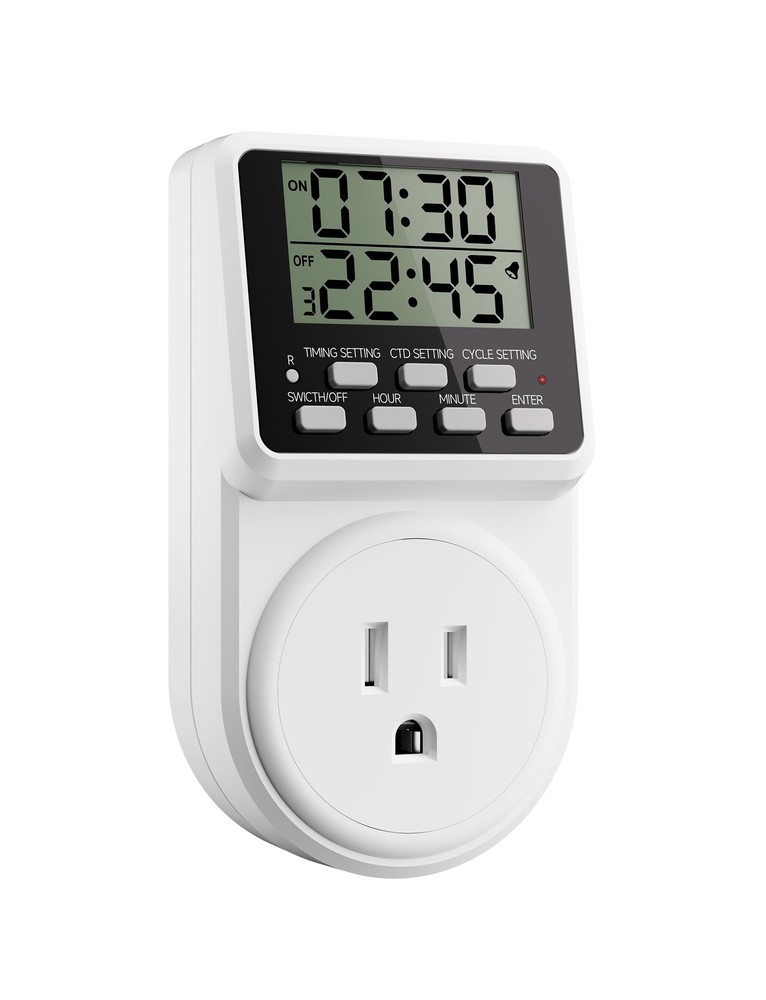 Techbee Digital Infinite Repeat Cycle Intermittent Timer Plug for White