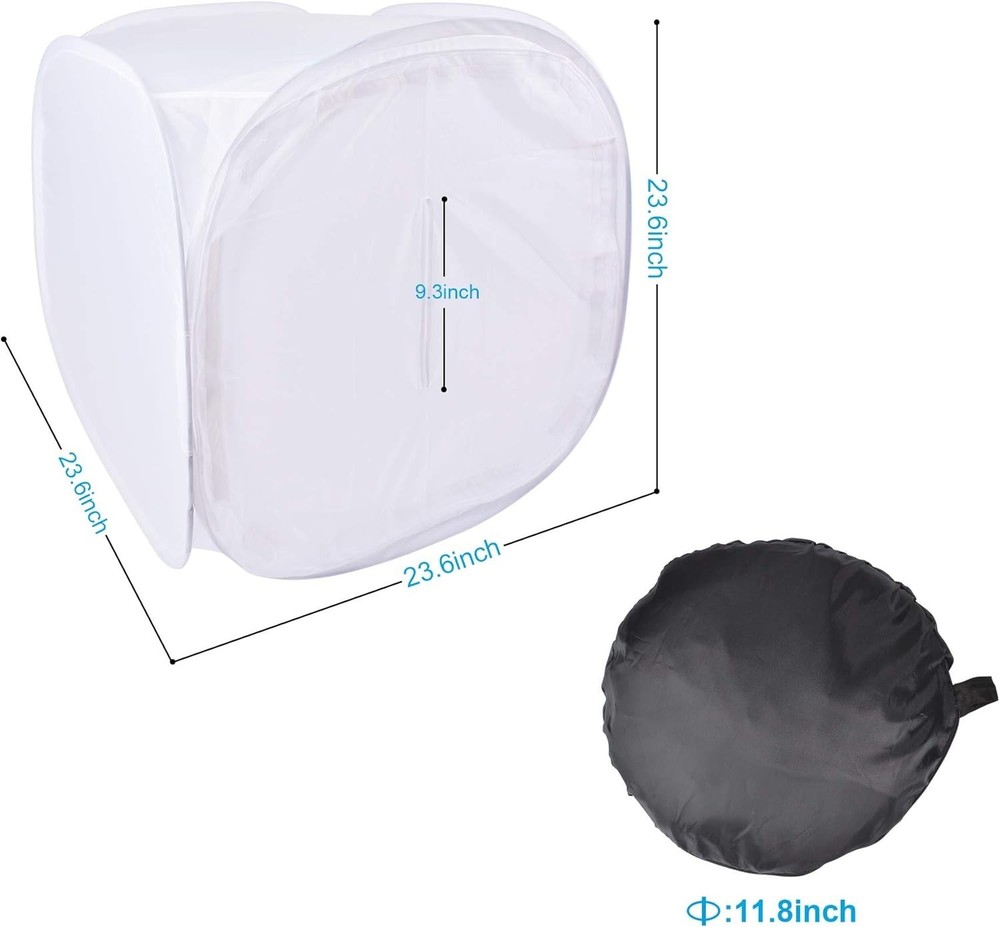 24" Portable Photo Studio Light Box Cube with 4 Backdrops All Devices