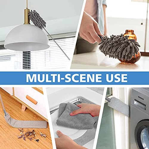 Microfiber Duster Kit for High Ceiling Microfiber Duster 6 Kit Grey & White