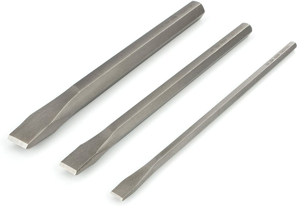 Long Cold Chisel Set, 3-Piece (1/2, 3/4, 1 in.) | TEKTON 66506