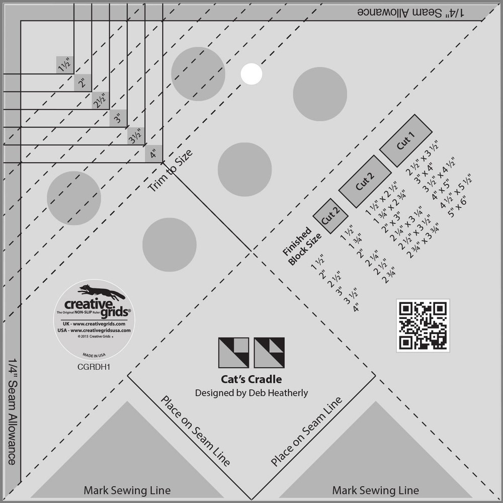 Creative Grids CGRDH1 Cat's Cradle Ruler