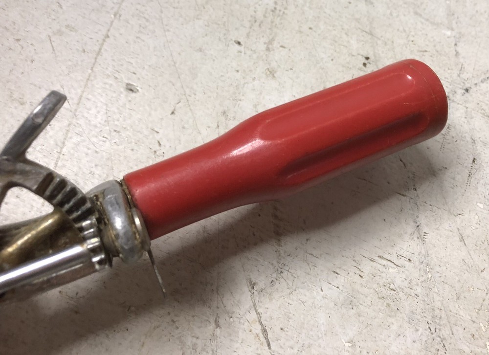 Vintage Ice Cream Scoop Red Handle Progressus Italy Thumb Trigger