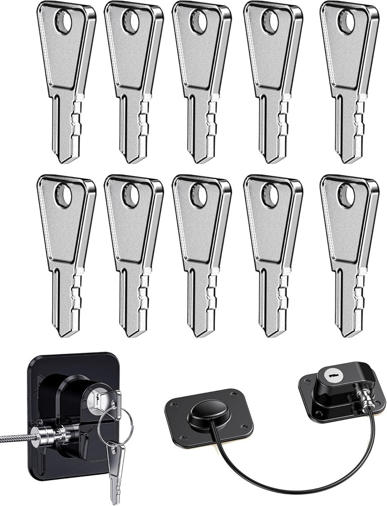 10 Pack Refrigerator Lock Replacement Keys for Fridge Cabinet Locks, Universal S