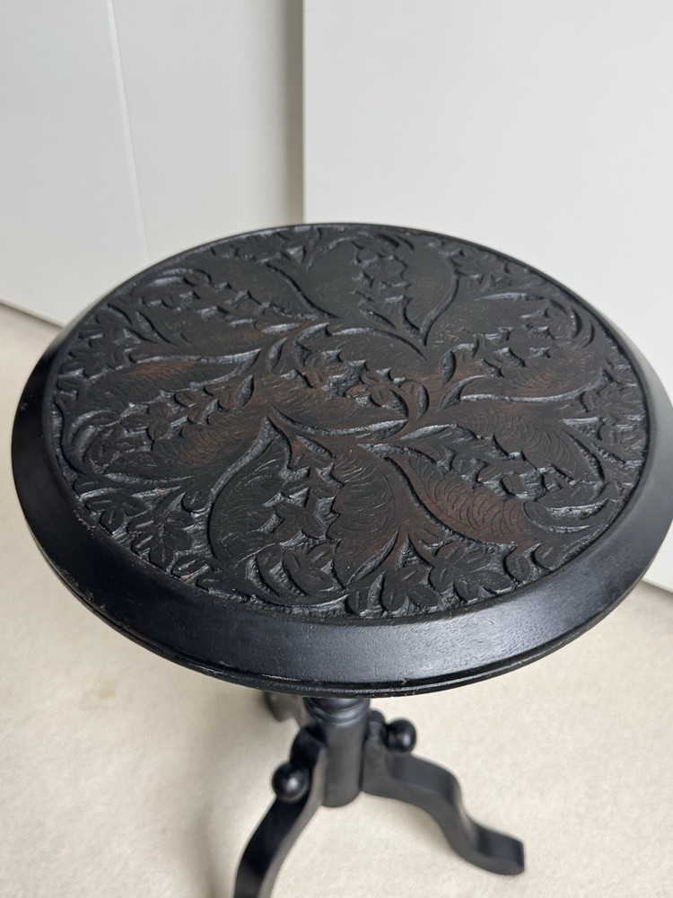 Vintage Side Wine Table Carved