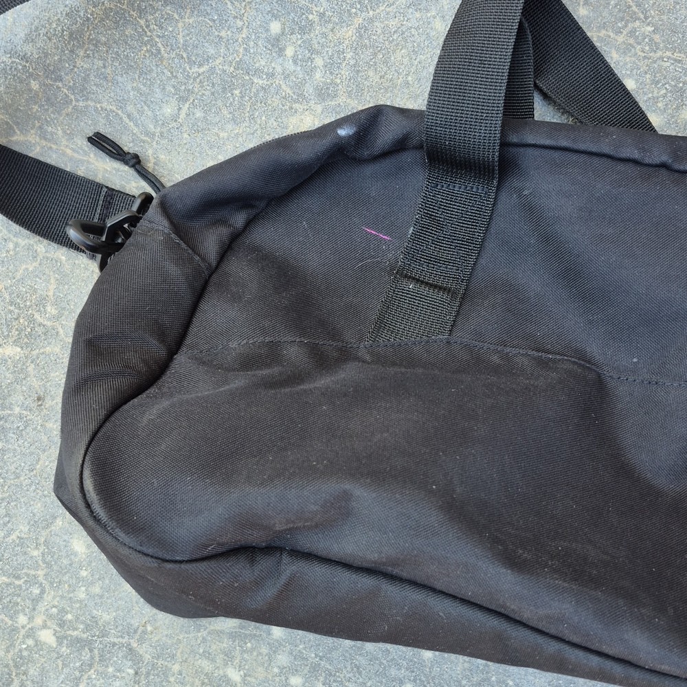 adidas Black Polyester Gym Bag Zip Closure Adjustable Strap 2 Pockets