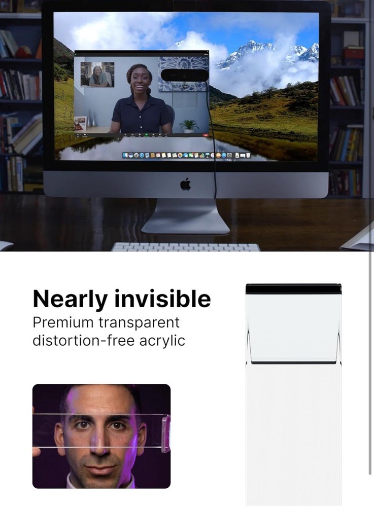 PlexiCam Pro V2 | Center Screen/Middle Screen Webcam Mount | Position Any Webcam