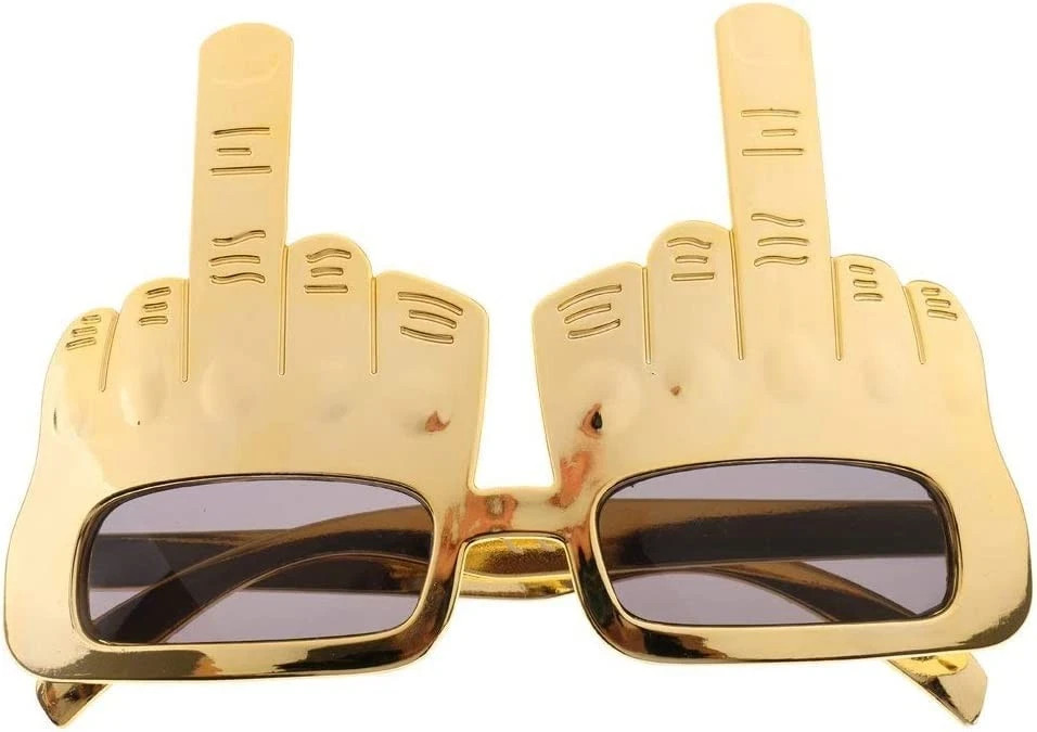 Tricky Middle Finger Sunglasses, Creative Flip Off Hand Shape...
