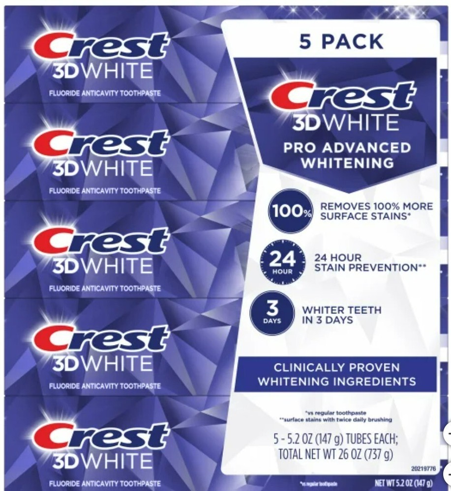 Crest 3D White Advanced Whitening Fluoride Toothpaste