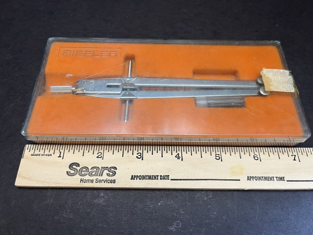 VTG RIEFLER Technical Drawing/Drafting Tool Compass/Divider German w/ Org Case