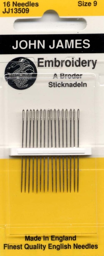 Colonial Needle John James Embroidery/Crewel Needles, Size 9 9, Silver