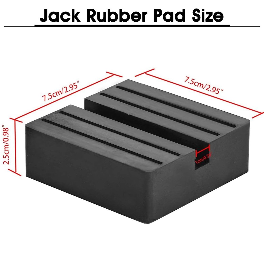 Square Jack Pad Universal Slotted Frame Rubber Frame Rail Protector Pinch Wel...
