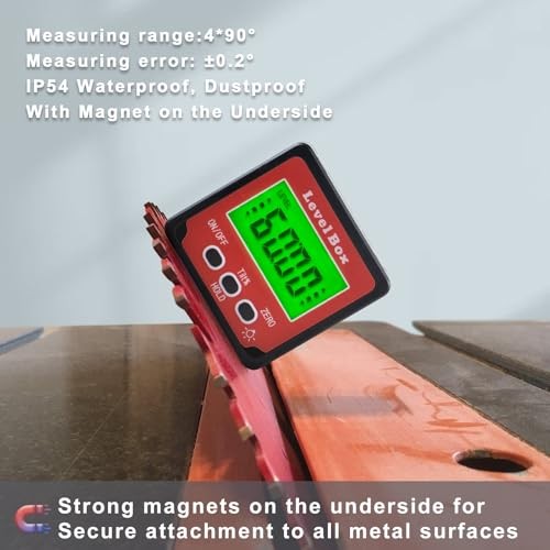 Digital Inclinometer Angle Finder Gauge, IP54 Digital Electronic Protractor