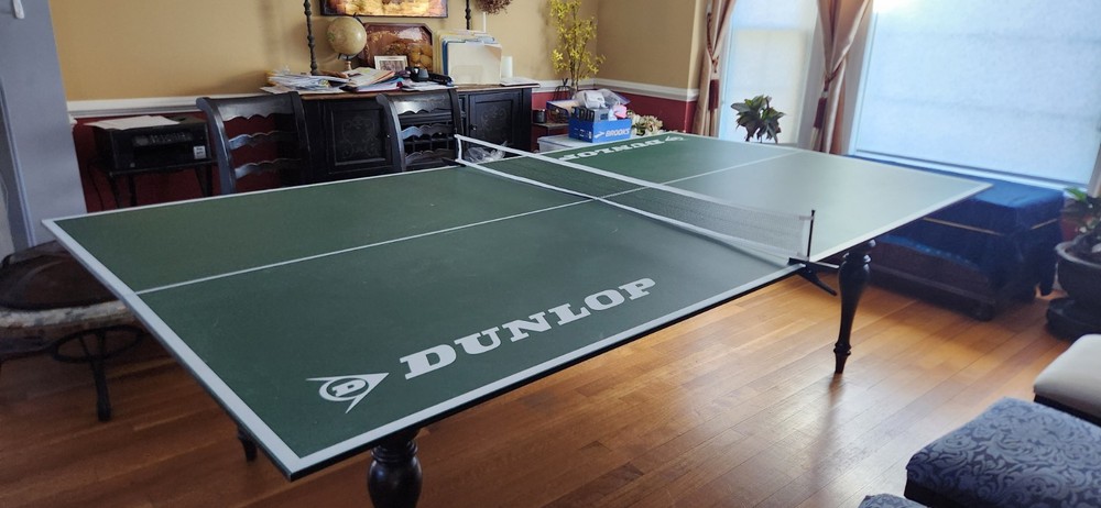 9ft Dunlop Green Ping Pong Conversion Table with Net