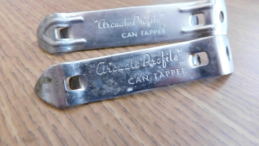 2 VINTAGE ARCUATE PROFILE BOTTLE/CAN OPENERS