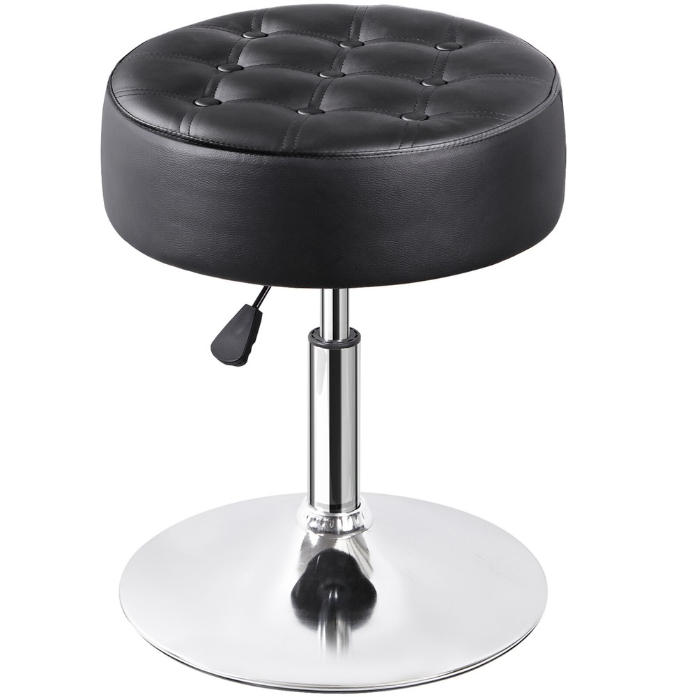 4PCS Adjustable Round Ottoman Stool Vanity Stool PU Leather Swivel Makeup Stool