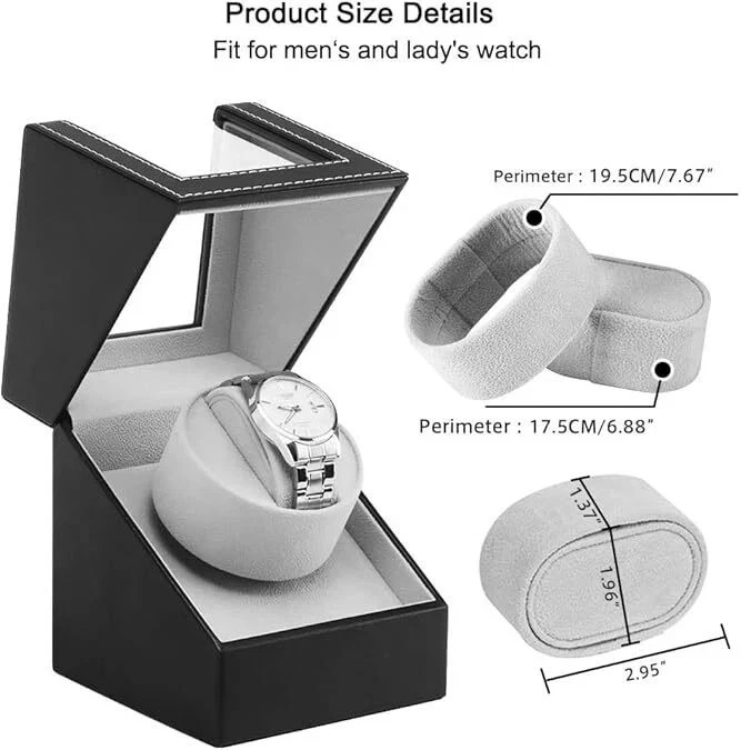 Automatic Rotation Single Watch Winder Box Leather Storage Display Case Gift✨~