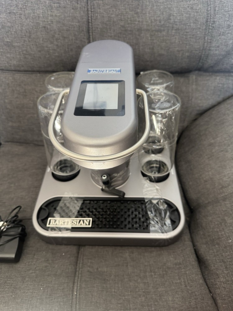 Bartesian 55300 12V DD01 Premium Cocktail Maker Machine w bottles - Gray- Tested