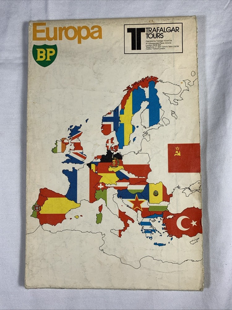 1978 Europa Map, BP/Trafalgar Tours
