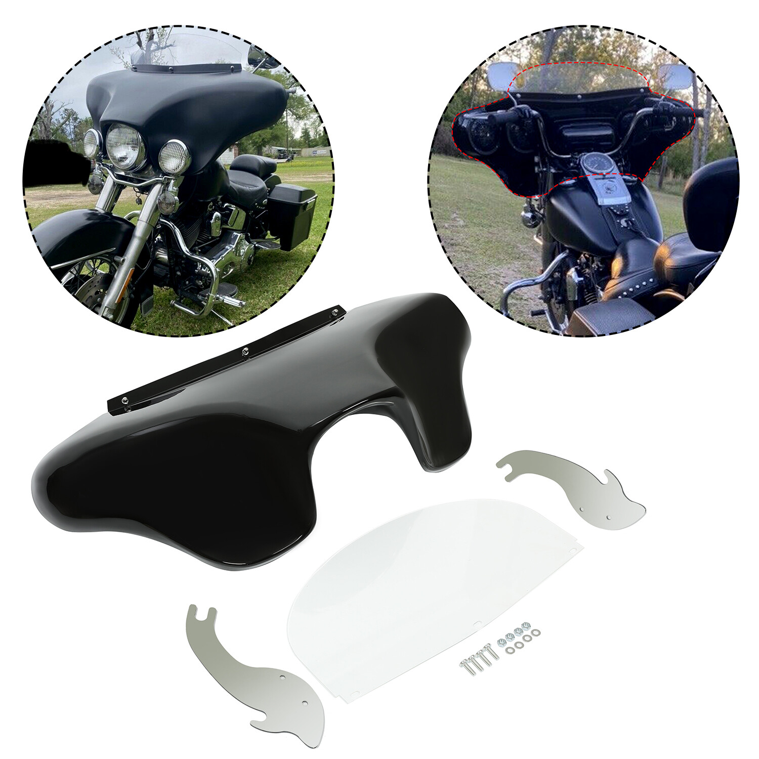 For Harley Davidson Heritage Fatboy Softail Deluxe Batwing Fairing 4 Speaker