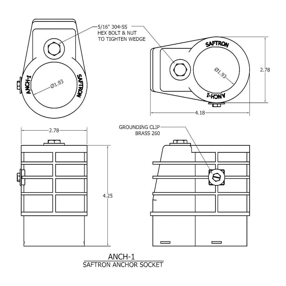 Saftron Inground Pool Ladder, Anchor Sockets & Anchor Socket Covers (2 Pack)