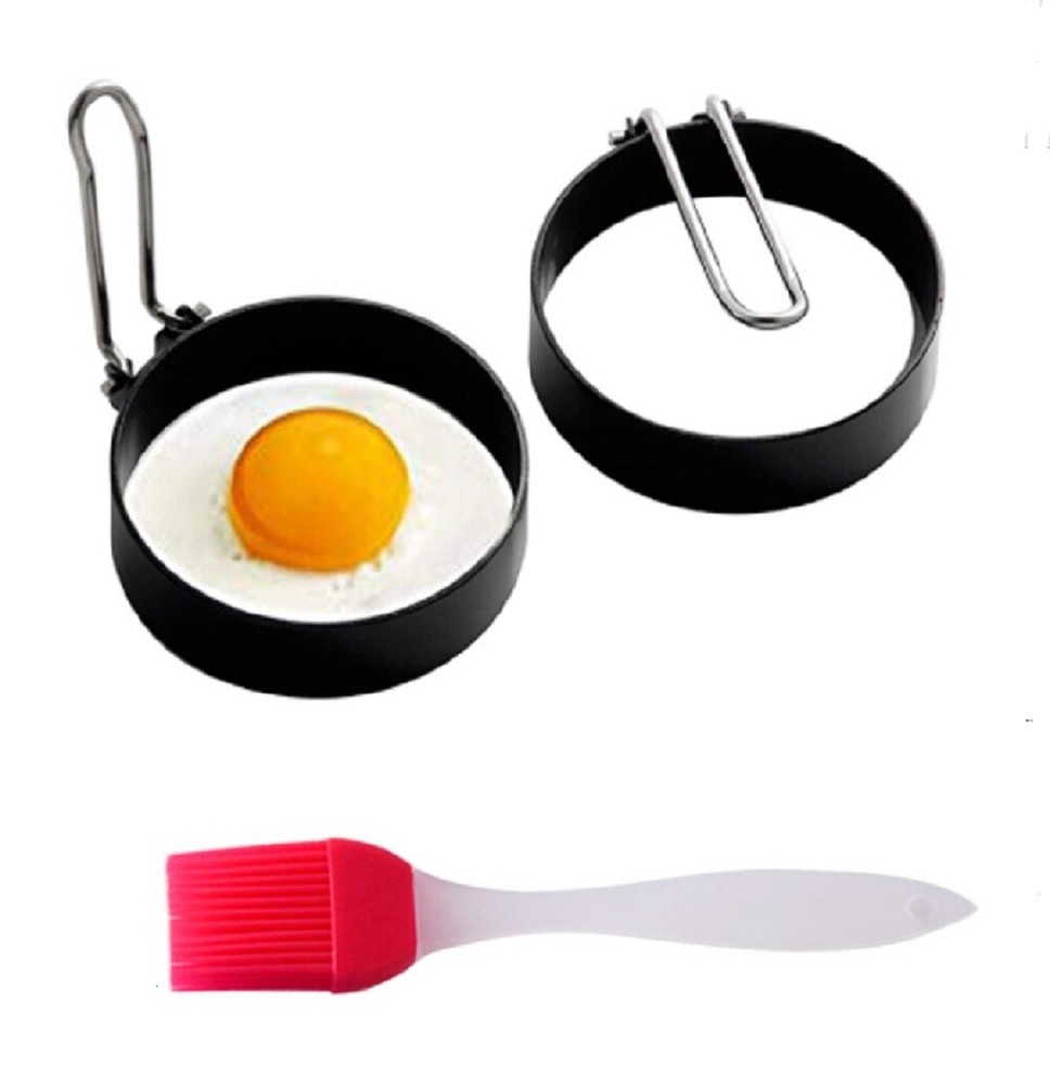 2-Pack Nonstick Egg Shaper Pancake Mold Ring Set Breakfast Cooking Tool Omelet