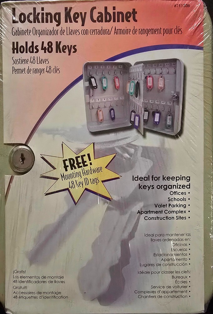 hillman locking Key Cabinet - Holds 48 Keys