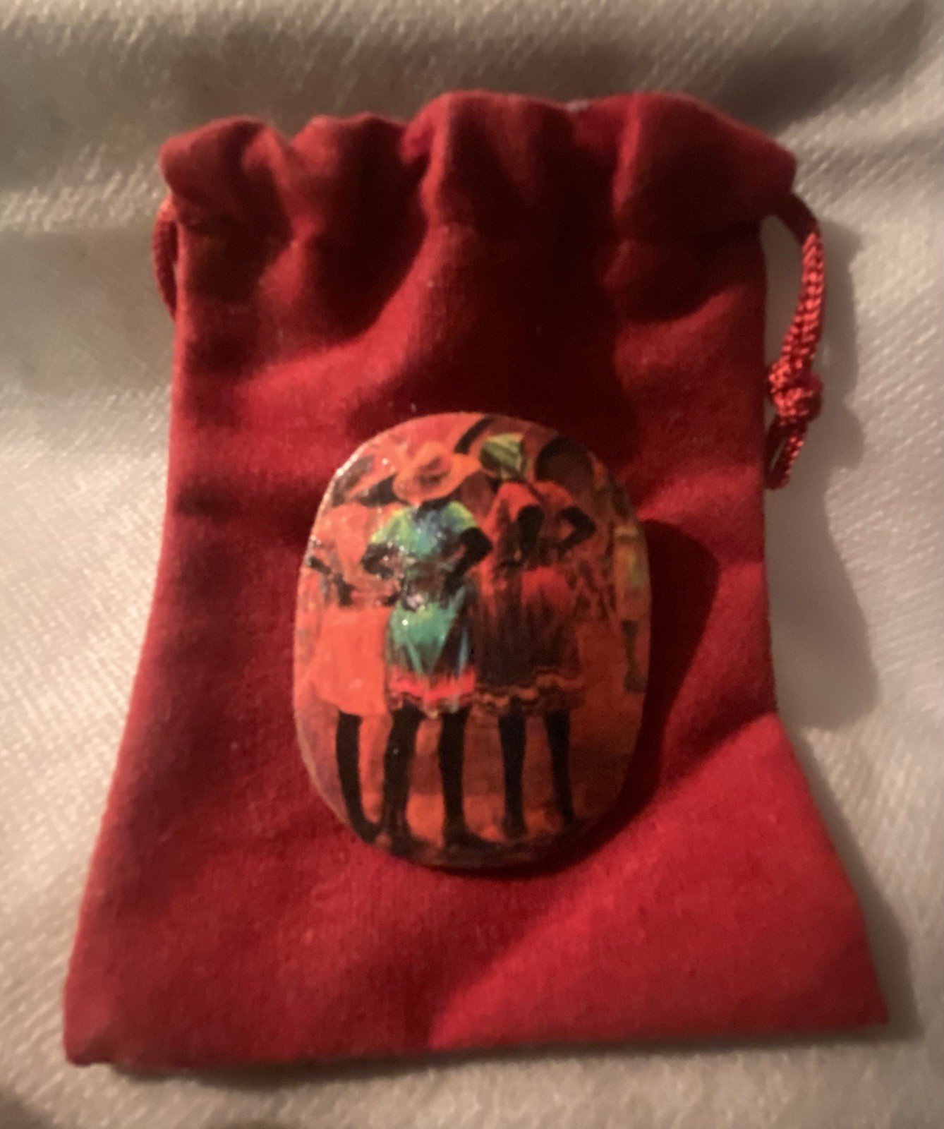 NWOT Vintage 1980s Paul Goodnight “Listen To The Hipbones” Leather Brooch Pin