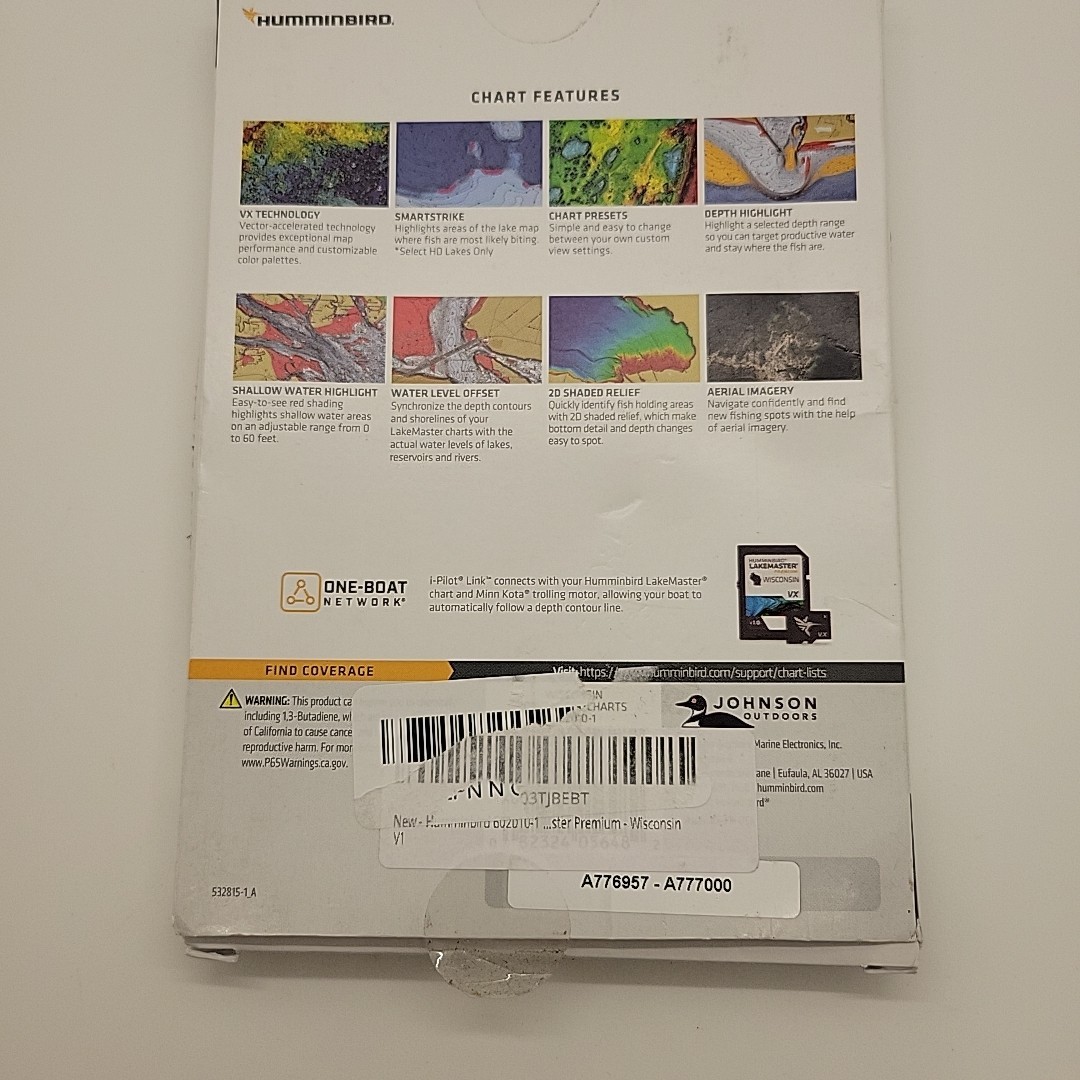 Humminbird LakeMaster Premium Wisconsin V1 One Boat Network VX Technology