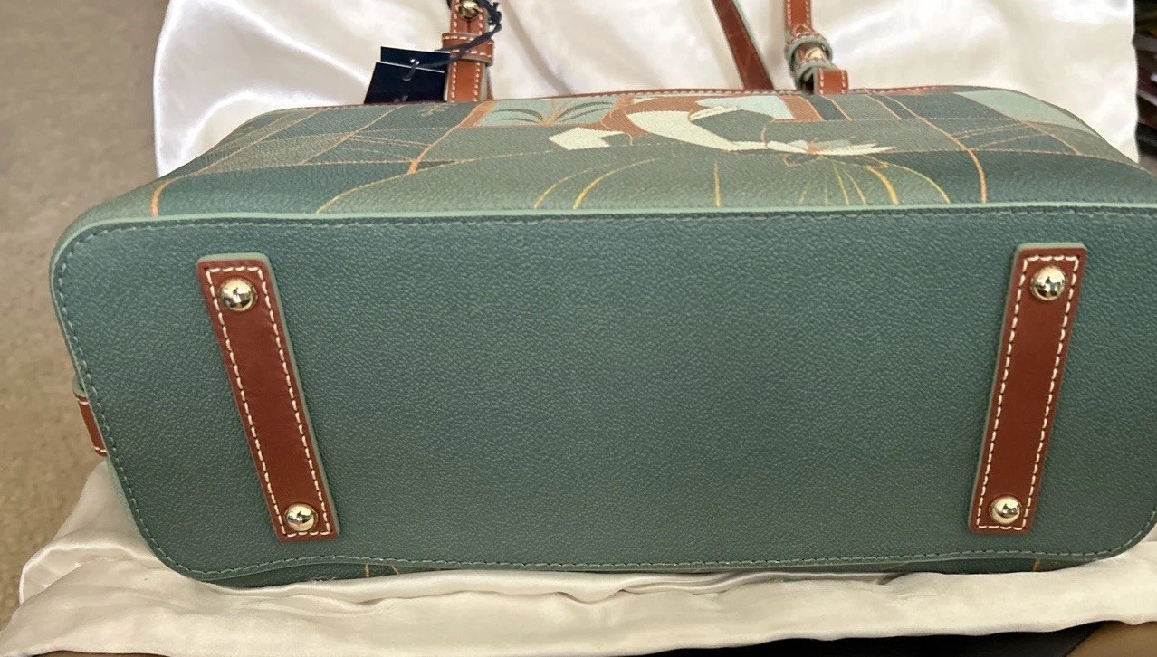 NEW TAGS DISNEY PARKS DOONEY BOURKE PRINCESS TIANA GREEN/BROWN LEATHER TOTE