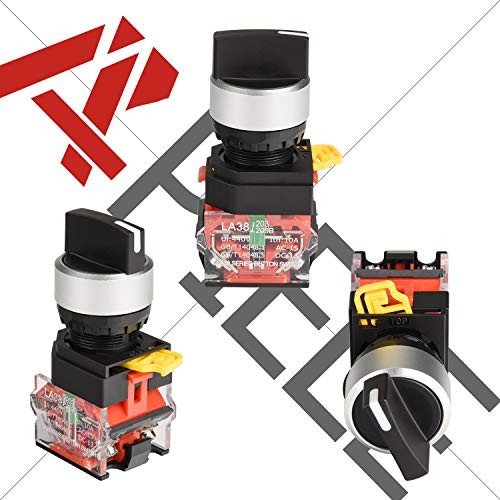 22mm Selector Switch 10A 440V Push Button Switch Maintained (Pack 2 Position