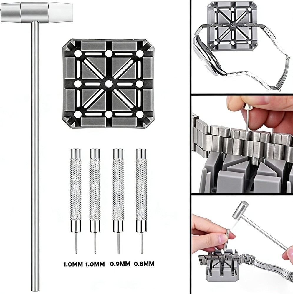 Adjustable Watch Band Tool Set - Ideal for Various Sizes with Replacement Pins