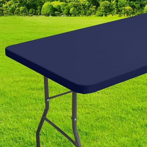 Rectangle Table Cloth Cover, Waterproof 72" x 30" (Rectangular) 1 Navy Blue