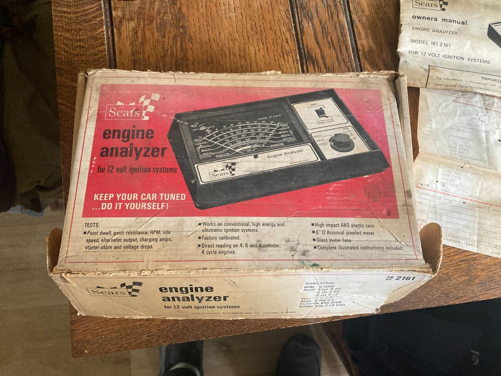 Sears Engine Analyzer 12 Volt Model 28.2161 Vintage