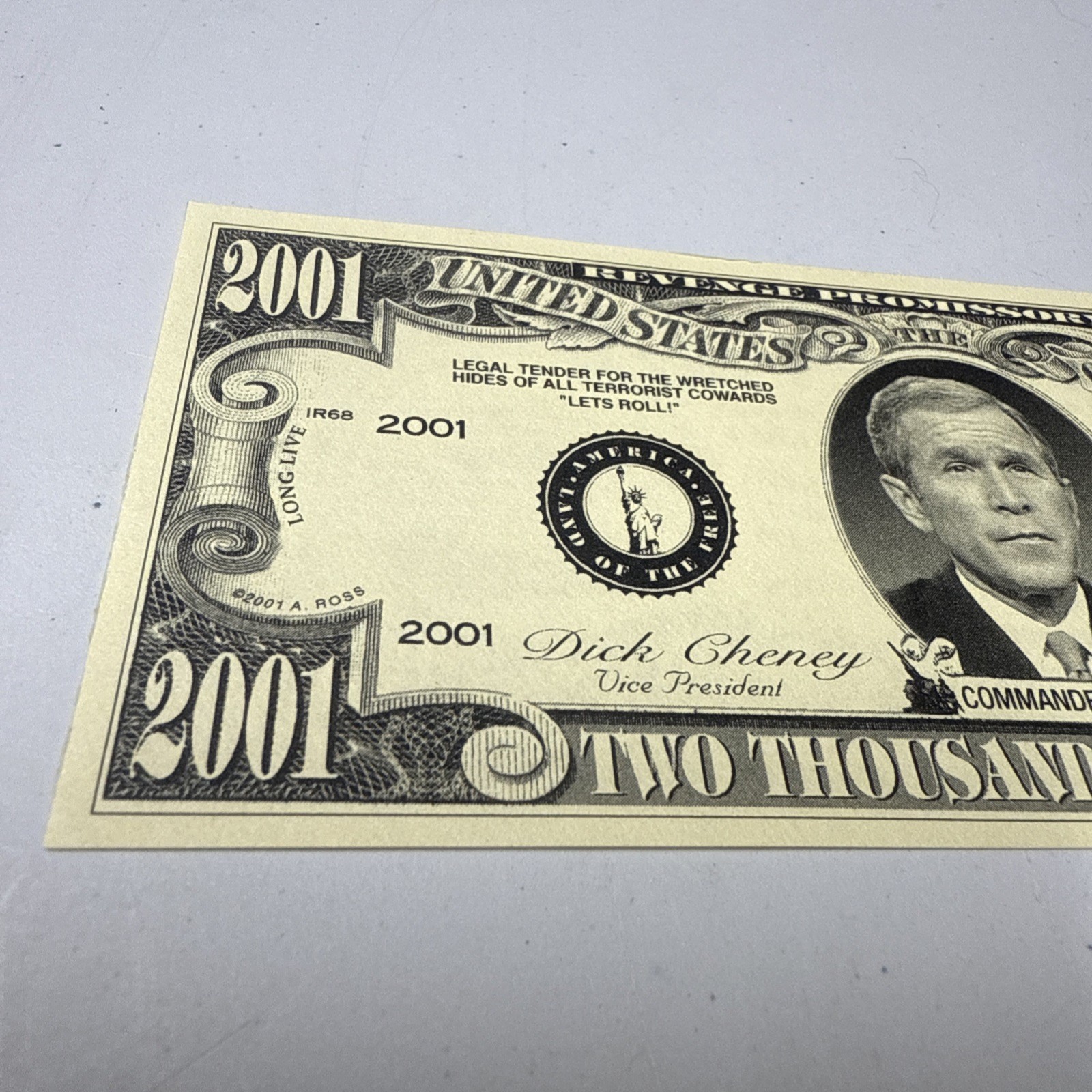 1 Vintage 2001 Dollar Bill George Bush Commemorative Currency 9/11 Memorial WTC