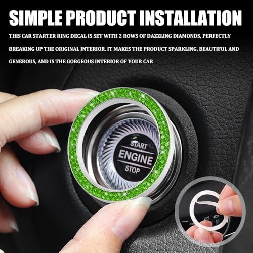 Car Engine Start Stop Decoration Ring, Car Engine Start 1PCS Bright Green