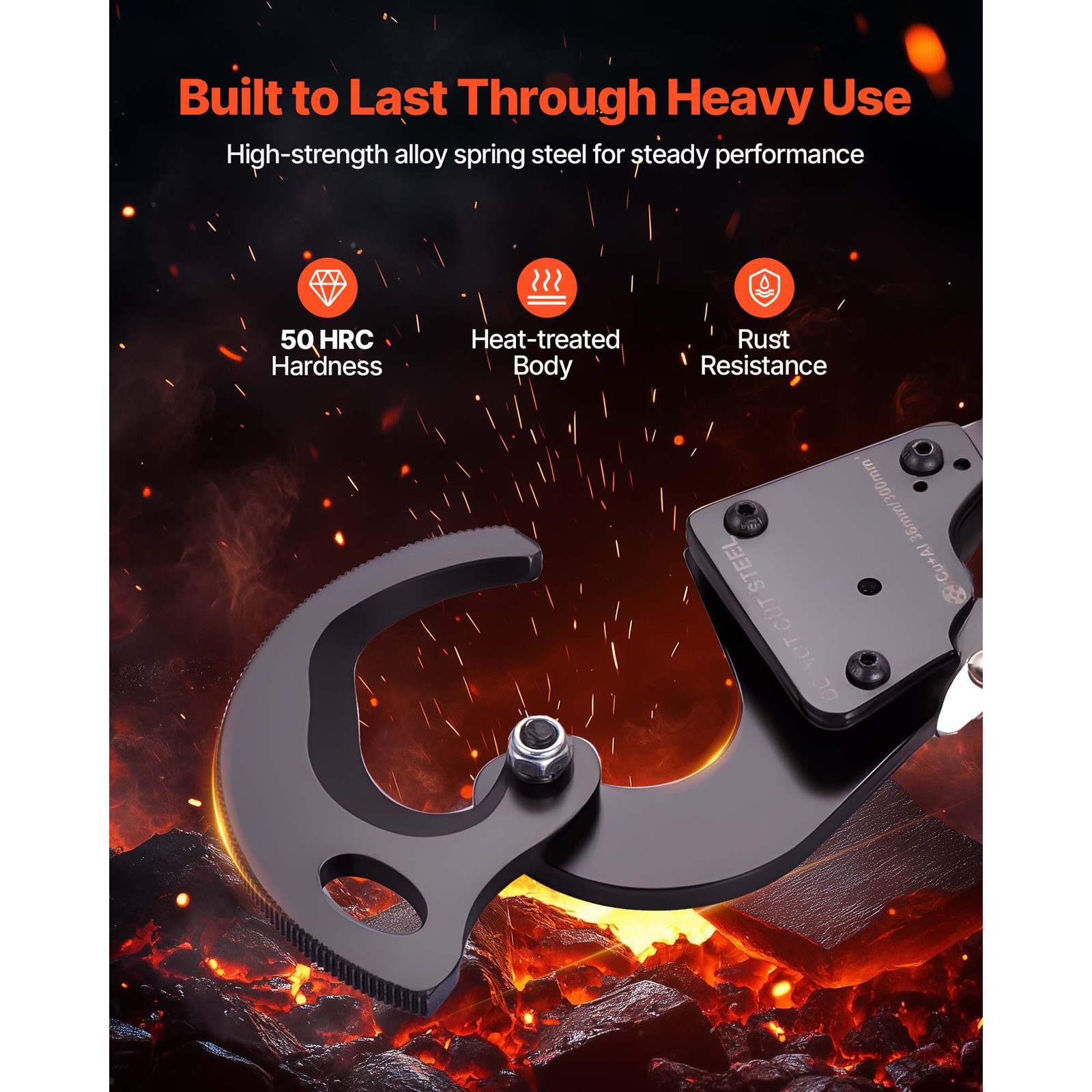 Uimoso Ratcheting Cable Cutter for Copper and Aluminum Wires up to 600MCM/300mm²