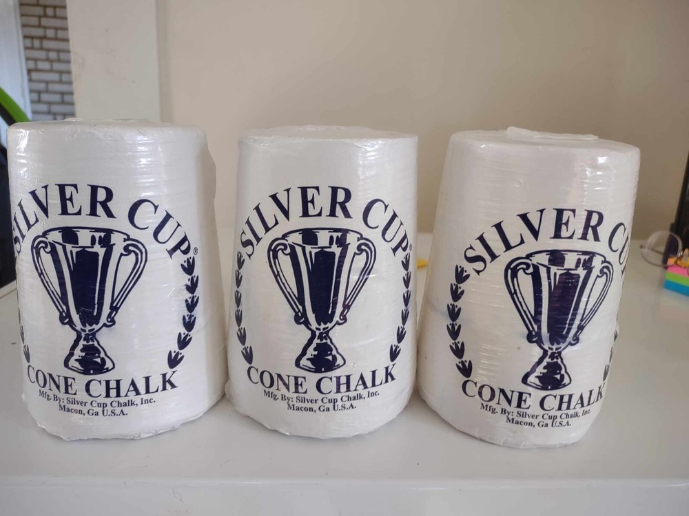 Silver Cup Billard/Pool Cone Chalk White Hand/Tak 3