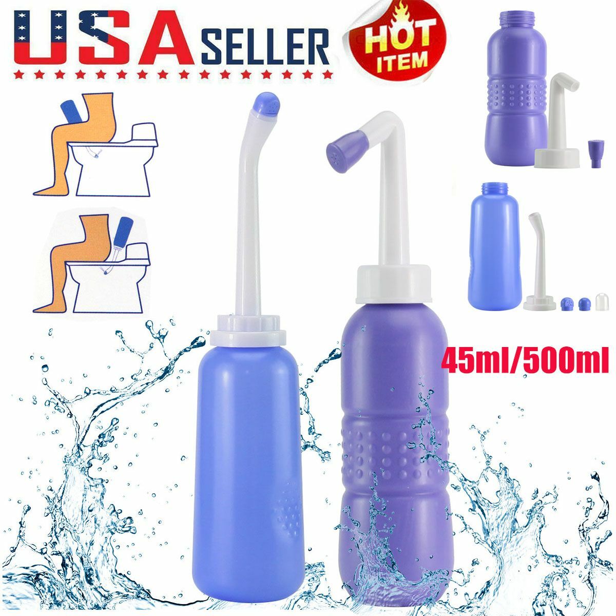 Portable Travel Handheld Bidet Sprayer Personal Hygiene Bottle Spray Washing US
